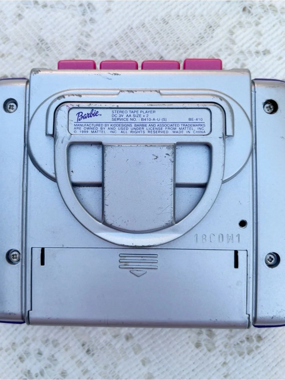 Vintage 1999 Mattel Barbie Floral Portable Stereo Tape Cassette Player Tested